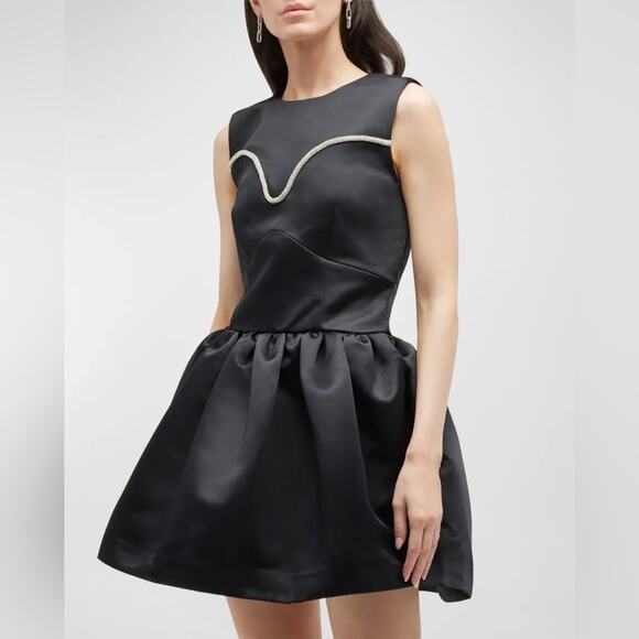 TANYA TAYLOR Noaki Embellished Mini Dress Black Silver Embellished Size 4 NEW - Picture 12 of 12